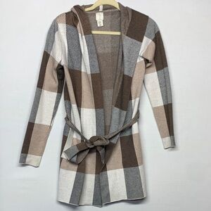 Joie Plaid Belted Cardigan